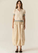 POL Lask Knit Polo,Ecru/Green