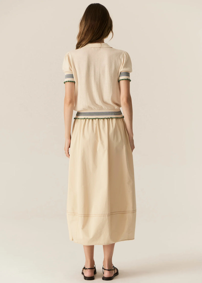 POL Lask Knit Polo,Ecru/Green