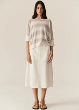 POL Milton Stripe Knit,White/Pebble