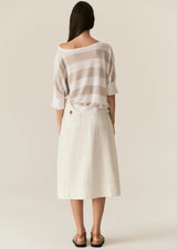 POL Milton Stripe Knit,White/Pebble