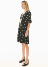 POl Buoy Drawcord Dress,Black/Pebble