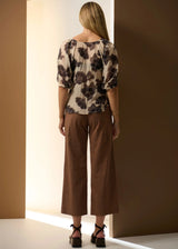 POL Odette Belted Pant,Chocolate