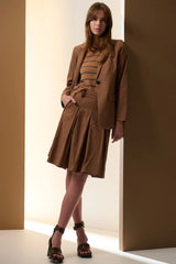 POL Sable Stripe Knit Tee,Choc/Blue