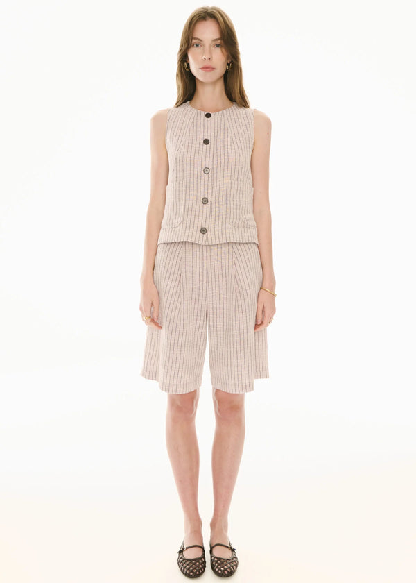 POL Maya Tailored Short,pinstripe