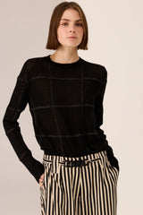 POL Westin Lurex Check Knit,black