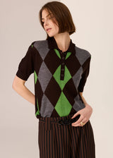 POL Meira Argyle Knit Polo,