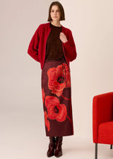 POL Wyatt Boiled Wool Bomber,Red