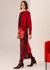 POL Wyatt Boiled Wool Bomber,Red