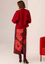 POL Wyatt Boiled Wool Bomber,Red