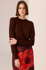 POL Westin Lurex Check Knit,toffee