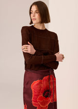 POL Westin Lurex Check Knit,toffee
