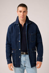Christian Kimber Fitzroy Chore Jacket,Mid Blue Denim