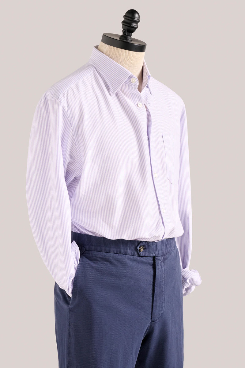 Christian Kimber Fenner Essential Oxford Shirt - Lavender Stripe