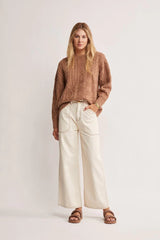 MOS Waterlily Denim Pants - Ivory