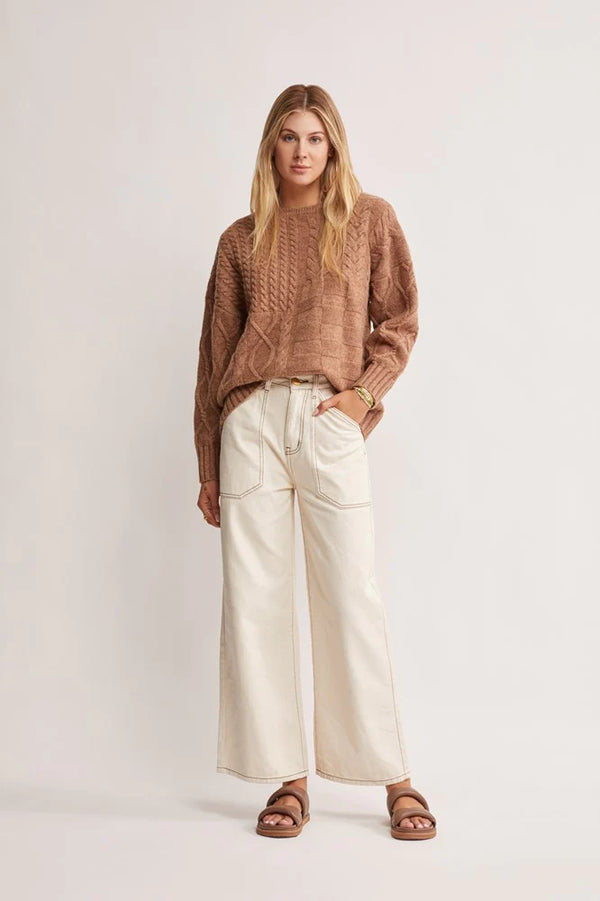 MOS Waterlily Denim Pants - Ivory