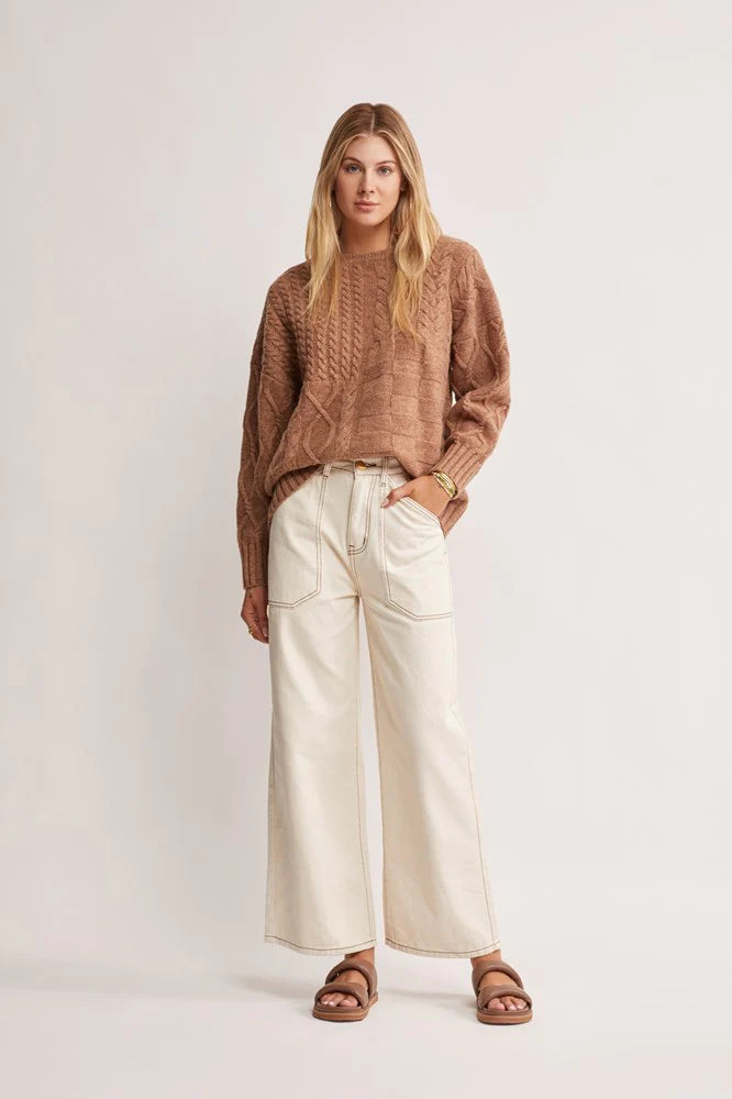 MOS Waterlily Denim Pants - Ivory