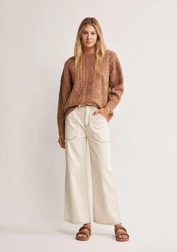 MOS Waterlily Denim Pants - Ivory