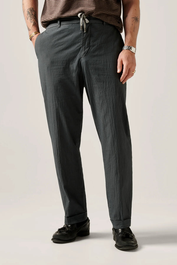 Christian Kimber Paperweight Seersucker Drawstring Trouser - Graphite