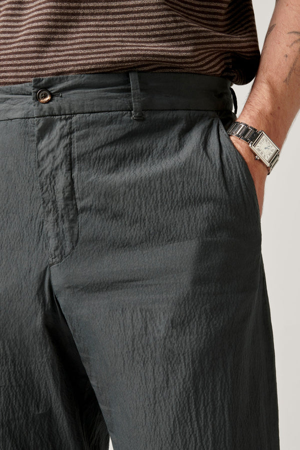 Christian Kimber Paperweight Seersucker Drawstring Trouser - Graphite