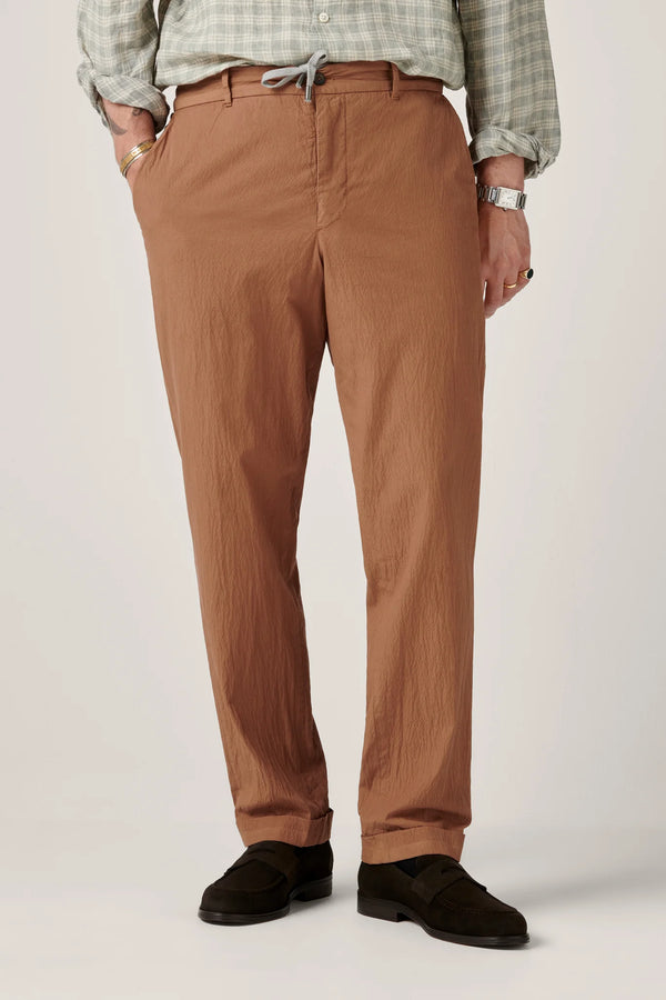 Christian Kimber Paperweight Seersucker Drawstring Trouser - Camel