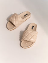 LA TRIBE Quilted Slide, Cream