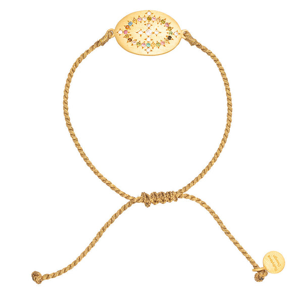 RUBYTEVA Adjustable Cleopatra Multi Tourmaline pendant with gold string