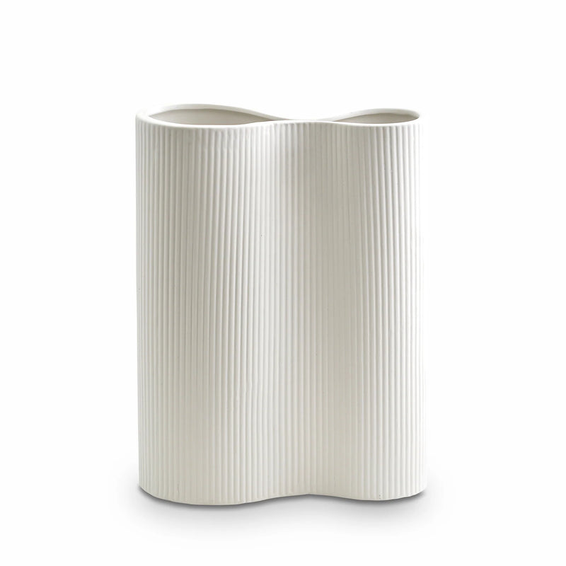 MARMOSET FOUND Ribbed Infinity Vase M - Snow