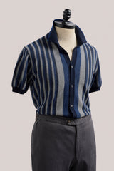 Christian Kimber Riviera Short-Sleeved Knit Polo, Marine Stripe