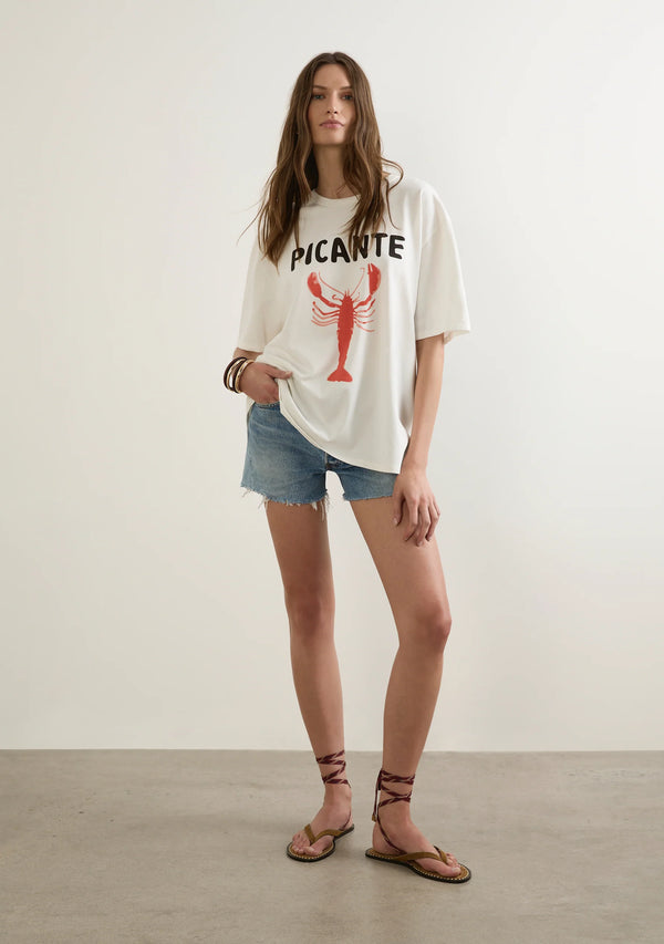 Auguste Picante Boyfriend Tee,White