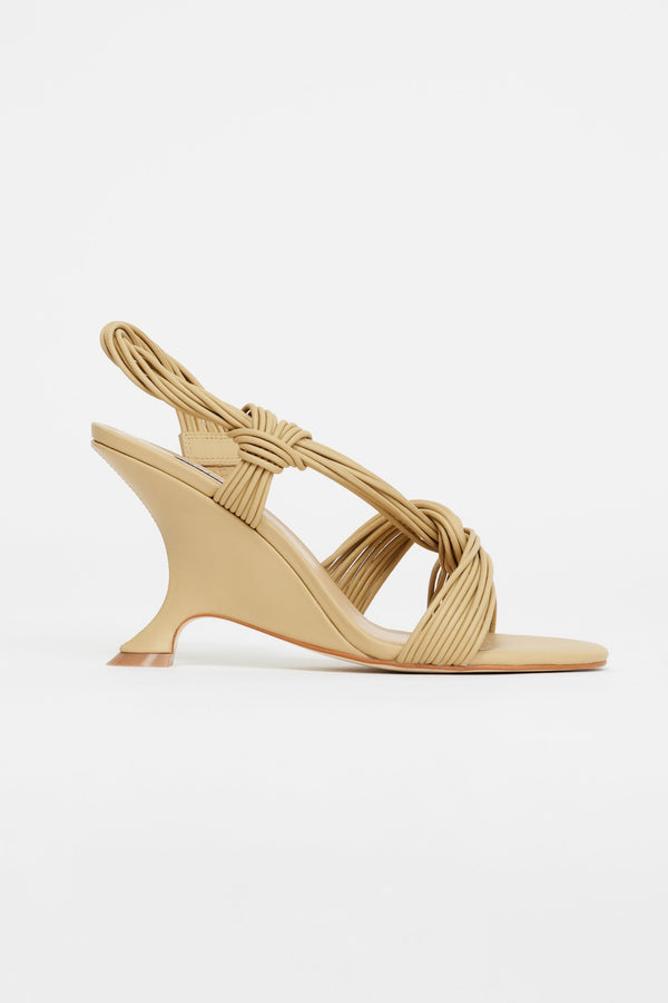 Acler, Iverly Knot Wedge, Biscuit