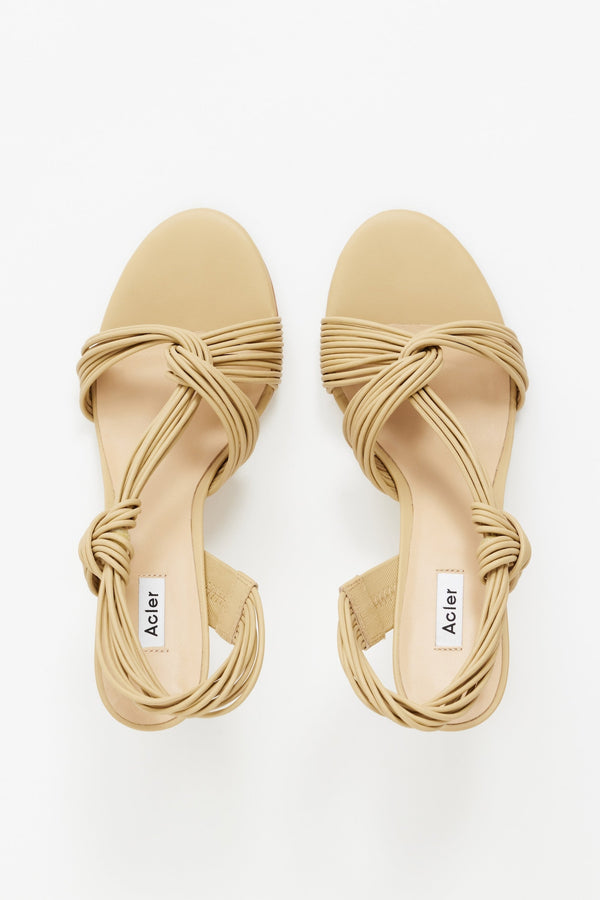 Acler, Iverly Knot Wedge, Biscuit