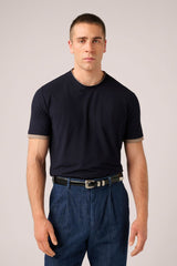 Christian Kimber Ice Cotton Double Layer T-Shirt, Navy and Taupe