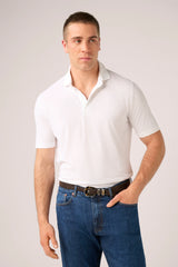 Christian Kimber Ice Cotton Short Sleeve Polo, Optic White
