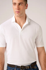 Christian Kimber Ice Cotton Short Sleeve Polo, Optic White