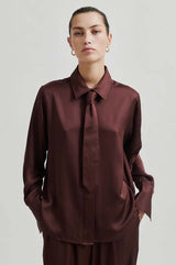 Second Female Livo Silky Shirt,bitter chocolate