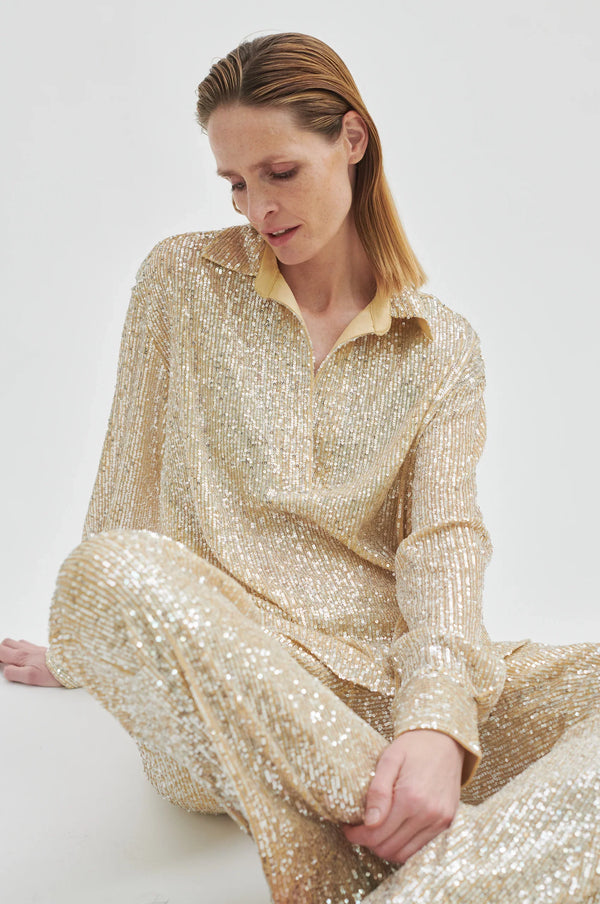 SECOND FEMALE Shine On Trousers - Silver