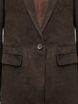 2nd Skin KINGSTON SUEDE BLAZER - ESPRESSO