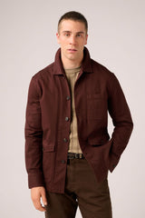 Christian Kimber Fitzroy Chore Jacket,Burgundy Brown