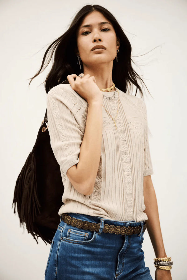 BA&SH Philo Short sleeve knit
