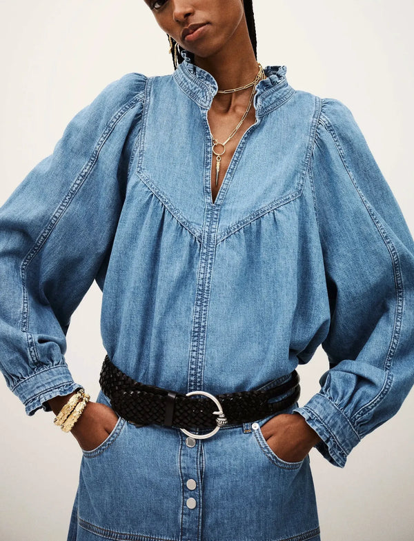 BA&SH Lay Blouse,Denim