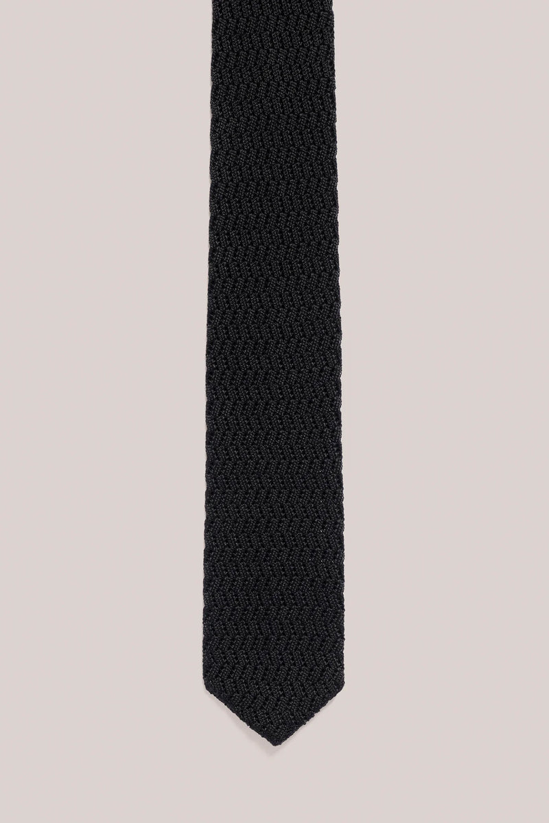 Christian Kimber Knitted Silk tie,Black