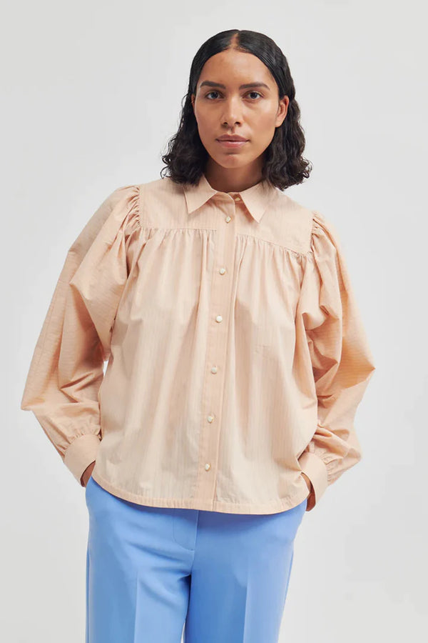 SECOND FEMALE Clio L/S Shirt - Bleached Apricot