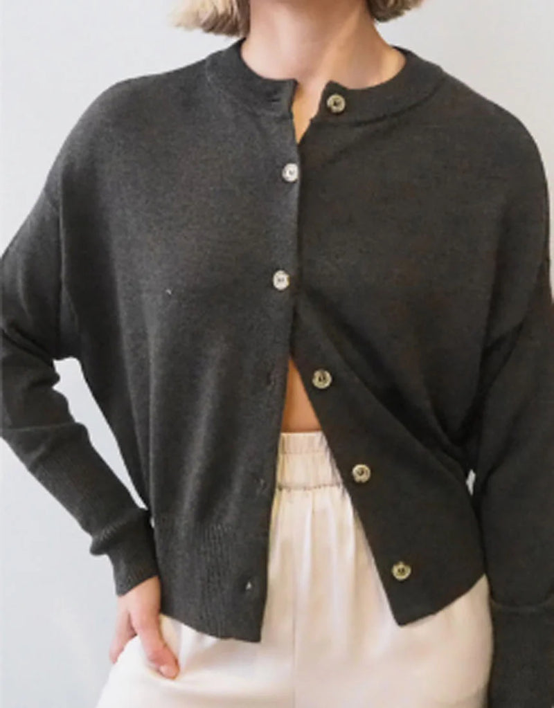 White by FTL Dacey Cardigan,Khaki