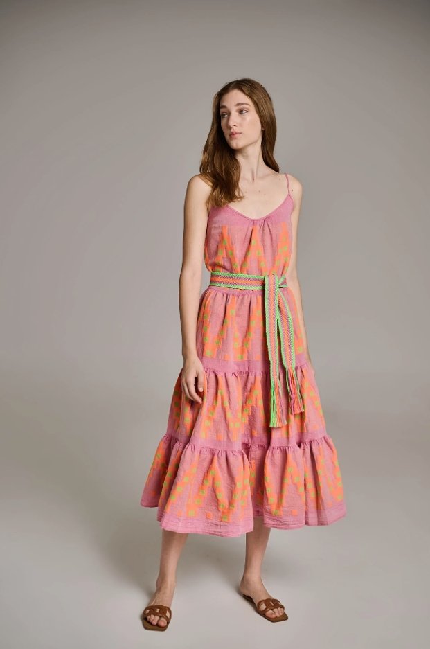 DEVOTION TWINS Zafiri dress , pink/orange