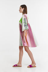 Devotion Twins Lili short dress,pink/green