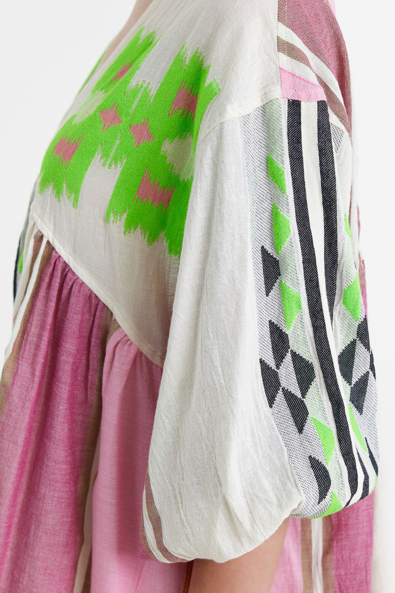 Devotion Twins Lili short dress,pink/green
