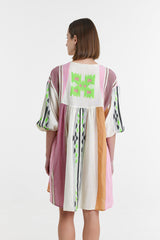 Devotion Twins Lili short dress,pink/green