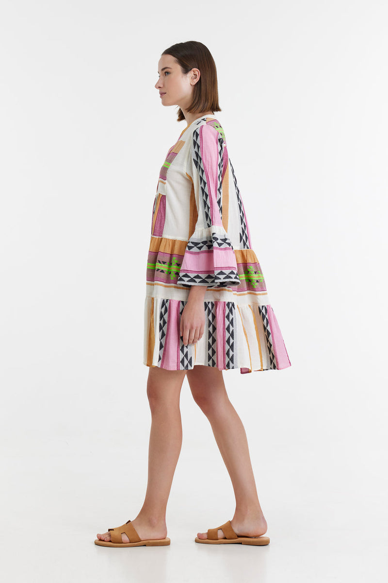 Devotion Twins Ella short dress,pink/green