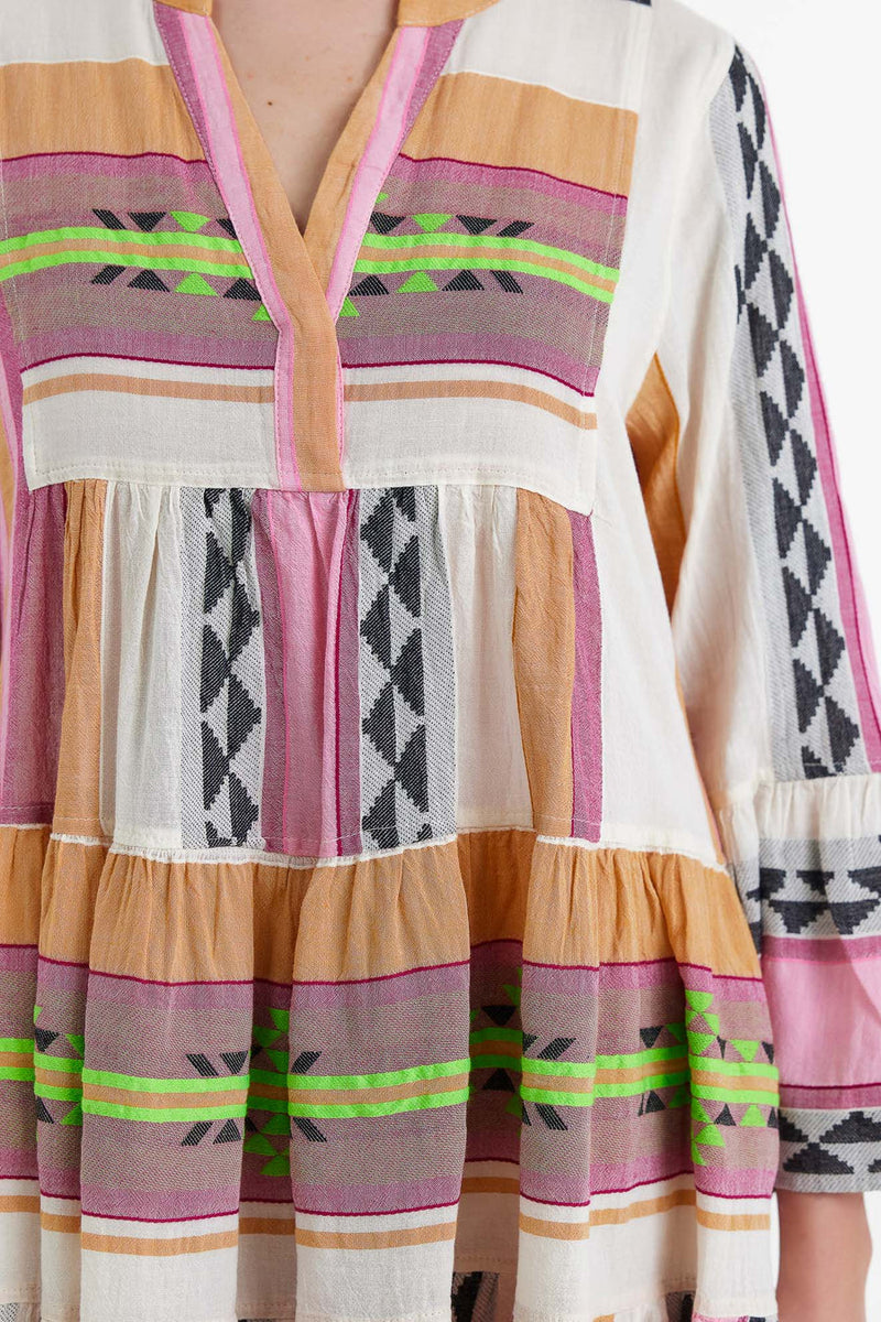 Devotion Twins Ella short dress,pink/green