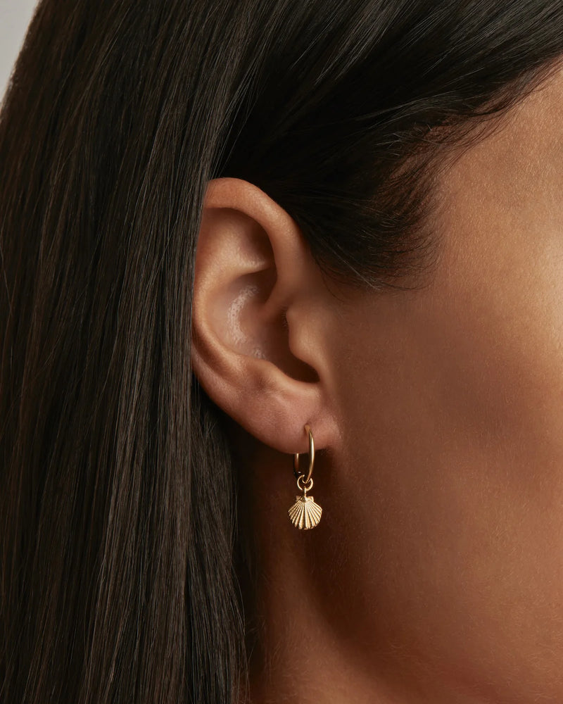 By Charlotte, Gold By The Shore Shell Hoops